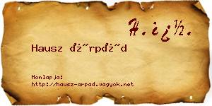 Hausz Árpád névjegykártya